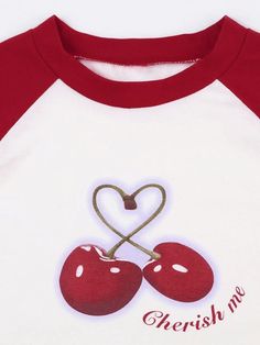 ⚡Buy 2024 Cherry Print Raglan Short Sleeve Tee Red L under $14.00 in Tops&Tees at AnotherChill.com Online. Style: Casual/Street/Vintage/Sweet. Fabric Content: Cotton. Fit Type: Loose fit. Neckline: Crew Neck. Sleeve Length: Short Sleeve. : Embrace summer vibes with this Cherry Print Raglan Tee. Its playful cherry print adds a fun touch to any outfit. The raglan shoulders create a flattering silhouette, perfect for any body type. Made from soft cotton, this tee offers all-day comfort. With its lo Red Cotton T-shirt With Cherry Print, Red Cherry Print Graphic Tee, Red Cherry Print Crew Neck T-shirt, Casual Long Sleeve Top With Cherry Print, Red Cherry Print Short Sleeve Top, Red Retro T-shirt For Spring, Casual Red Cherry Print Tops, Retro Red T-shirt For Spring, Cute Red Crew Neck Top