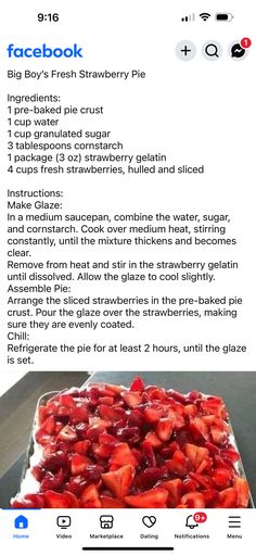 the recipe for strawberry shortcakes is shown in an app