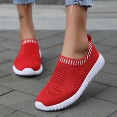 Sneakers running Shoes Woman black Sock Slip On Knitted Vulcanized Shoes Casual Slip On Shoes, Casual Sneakers Women, Blazer Designs, Black Socks, Mesh Shoes, Women Outfit, Comfortable Sandals, Active Women, Shoes Trainers