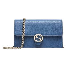 100% Authentic New Gucci Gg Interlocking Caspian Blue Leather Crossbody Wallet On A Chain Bag 16 Cc Slots 1 Zipper Compartment Brand New In Dust Bag 7.5" L X 1.75" W X 4.5" H Made In Italy Gucci Blue Handbag, Gucci Leather Wallet On Chain With Gold-tone Hardware, Gucci Classic Wallet On Chain With Gold-tone Hardware, Gucci Logo, Gucci Gucci, Crossbody Wallet, Shoulder Messenger Bag, Luxury Goods, Diaper Backpack