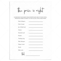 the price is right printable wedding game