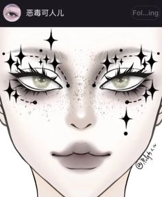 Friday The 13th Makeup Ideas, Halloween Makeup Drawing, Artist Makeup Looks, Goth Makeup Asian, Halloween Face Charts, Fun Makeup Looks To Recreate, Goth Makeup Ideas Drawing, White Goth Makeup, Dance Makeup Looks