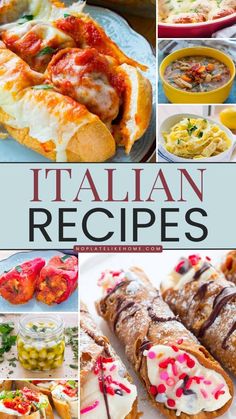 the cover of an italian recipe book with pictures of different types of food and sauces