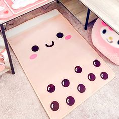 PRICES MAY VARY. 🟤 CUTE BOBA | Kawaii bubble tea design with big anime eyes, emoji smile, floating tapioca pearls, and pink cheeks. 🟤 LARGE RECTANGLE | Perfect size for any room, girls, kids, boys, or women at 28"x42" 🟤 Non-skid Bottom | Interwoven non-skid bottom ensures the rug always stays magically in place 🟤 Uplift any Room | Machine wash cold and air dry. Perfect for the bedroom, living room, bathroom, and more! Also great under chairs or other furniture. 🟤 Perfect Gift | Amazing gift Cartoon Room Decor, Boba Kawaii, Room Decor Beige, Cartoon Room, Carpet Cute, Cute Bubble Tea, Emoji Smile, Anime Rug, Tea Japanese