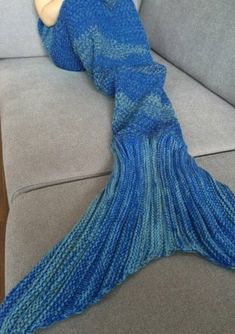 Knitted Mermaid Tail Blanket, Knitted Mermaid Tail, Mermaid Tail Blanket Crochet, Blue Mermaid Tail, Crochet Mermaid Tail, Crochet Cocoon, Mermaid Tail Blanket, Mermaid Design, Crochet Mermaid