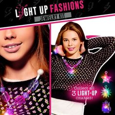 an advertisement for the light up fashions jewelry kit