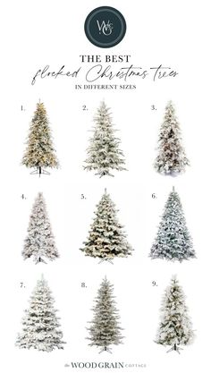 the best artificial christmas trees in different sizes and colors, including white firs with snow on them