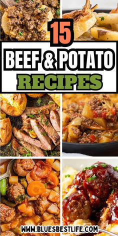 A collection of hearty beef and potato recipes. Potato Recipes For Dinner, Soup Recipes Beef, Beef And Potato Soup, Potato Dinner Recipes, Potato Soup Recipes, Potato Casseroles, Meat Sandwiches, Easy Skillet Dinner, Loose Meat