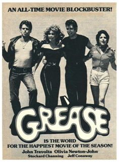 the movie poster for grease starring actors from left to right, john wayne, julia o'connor, and nicki jones