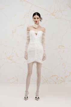 This dress provides a sophisticated yet playful look. Strapless and gathered for a flattering fit, the lightweight mesh fabric creates a comfortable wearing experience and moves with you for a stunning look. Ethereal Outfit, Ethereal Dresses, Mean Blvd, Mesh Mini Dress, Classy And Elegant, Elegant Designs, Beautiful Wedding Dresses, Dress Fashion, Mesh Fabric