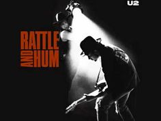 the album cover for rattle and hum is shown with a man on a skateboard