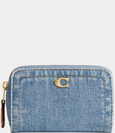 COACH Denim Essential Small Zip Around Wallet | Dillard's Coach Denim, Denim Wallet, Denim Essentials, Birthday Inspo, 2024 Christmas, Cute Bags, Dillard's, Christmas Wishlist, Bedroom Makeover