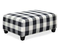 a black and white checkered foot stool