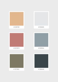 four different shades of gray, brown, and beige with the same color on each side