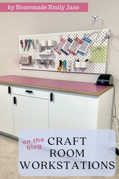 the craft room workstations are organized and organized