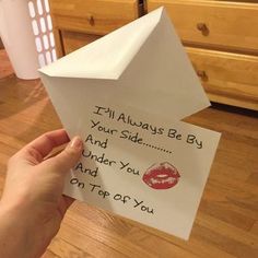 someone is holding up a piece of paper that says i'll always be your side and under you on top of you