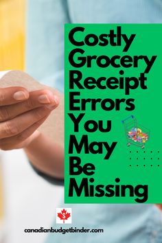 a person holding a sign that says costy grocery receipt errors you may be missing