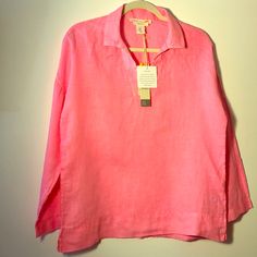 Nwt, Absolutely Beautiful And Comfortable. 100% Linen. Pink Tunic, Tunics, Tunic Tops, California, Womens Tops, Women's Top, Pink, Women Shopping, Color