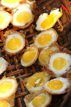 fried eggs are on top of toasted bread