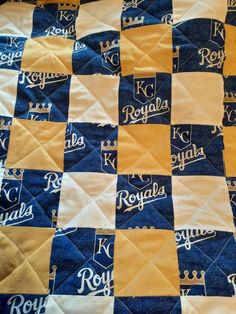 the kansas royals quilt is on display