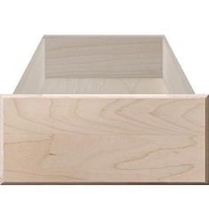 an unfinished wooden box is shown on a white background