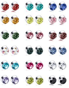 PRICES MAY VARY. 18 PAIRS ONE SET: One Order include 18 Pairs Magnetic Stud Earrings, Delicate and Attractive Colors CZ Faux Earrings, 4mm and 6mm CZ for you to Choose, Various Colors for your Daily Wear, Meeting your Different Styles Clothes HIGH QUALITY MATERIAL: Strong Magnetic, Firm on your Ear, not Worry about Fall off, Easy to Wear or Take off, Various Styles Shiny CZ, Trendy and Sparkling, Catch More Eyes on You DELICATE DESIGN: NO Piercing Design, Strong Magnetic Button, Suitable for Peo Faux Earrings, Styles Clothes, Piercing Fake, Attractive Colors, Magnetic Earrings, Beach Bracelets, Gifts Anniversary, Delicate Design, Delicate Earrings