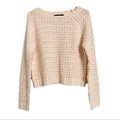 F21 Blush/Peach Color Chunky Knit Sweater. Chunky Oversized Style. Fall/Winter Staple! Nwot Size Small Bust: 20 Inches Waist: 18.5 Inches Top To Bottom: 20 Inches No Fabric Tag Fashion Style Festive Fall Winter Sweaterweather Holidays Ootd Christmas Warm Cozy Ootd Christmas, White Chunky Knit Sweater, Cross Sweater, Fuzzy Pullover, Sweater Chunky, Chunky Knit Sweater, Pink Crewneck, Forever 21 Sweater, Style Fall