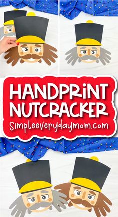 handprint nutcracker is shown with the instructions to make it look like an old man