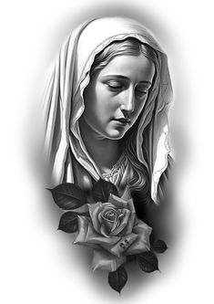 Virgen Mary Tattoo, Religous Tattoo, Christus Tattoo, Mother Mary Tattoos, Maria Tattoo, Jesus Tattoo Design, Virgin Mary Tattoo, Heaven Tattoos, Mary Tattoo