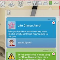 an image of a computer screen with the text life choice alert