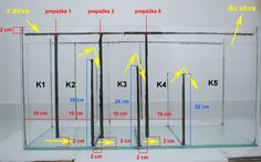 an image of a fish tank with measurements for the size and width in different sizes