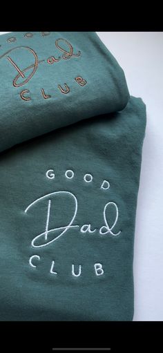 Not just any club.. The Good Dad Club-  The perfect tshirt for a Father's Day gift or just because!  Each shirt is comfort wash brand.  SS embroidery design made by me + stitched out by me. Cotton T-shirt With Letter Embroidery For Gift, Cotton T-shirt With Letter Embroidery As Gift, Embroidery Designs Tshirt, Embroidered Pocket, Tshirt Men, Father's Day T Shirts, Mens T Shirts, Embroidery Design, Fathers Day Gifts