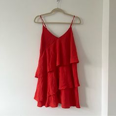 Vintage Orange Do+Be Mini Dress. Perfect Summer Or Spring Dress. Adjustable Straps. Flowy Dress With Layers. Super Flattering. Hamptons Dress. Slip Dress. Babydoll Dress. Casual Dress. This Reminds Me Of A Dress Serena Would Wear #2001 #2000 #Picnic #Vs #Serena Chic Red Tiered Mini Dress, Tiered Red Mini Dress For Summer, Red Tiered Mini Dress For Brunch, Summer Tiered Red Dresses, Red Tiered Mini Dress For Spring, Dress With Layers, Hamptons Dress, Dress Babydoll, Dress Slip