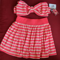 Nwt Kate Spade Georgica Beach Stripes Bow Halter Or Bandau Top (Halter Strap Is Detachable) In Size M (Msrp $98) With Matching Skirt In Size Xs (Msrp $98). Color Is Geranium- Hot Pink With Light Pink Stripes. Never Worn! Skirt Is 14 Inches Long, Elastic Waist Is 12 Inches Flat, Unstretched And 16 Inches Flat, Stretched. Pinup, Vintage Feel. No Defects That I Can Find. Please Ask Questions. Make Me An Offer! Tags: Vintage Victorian Edwardian Bridgerton Romantic Retro Classic Y2k Free People Anthr Fitted Vacation Sets For Beach Season, Fitted Sets For Beach Vacation, Fitted Sets For Vacation During Beach Season, Spring Beach Fitted Sets, Fitted Beach Sets For Spring, Fitted Beach Set For Spring, White Kate Spade Swimwear For Spring, Summer Pool Beachwear Sets, Fitted Summer Sets