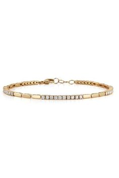 Modern Tennis Bracelet, Gold And Diamond Bracelet, Tennis Jewelry, Gold Bars, Gold Outfit, Bracelet Diamond, Timeless Chic, The Melody, Bracelets Gold Diamond