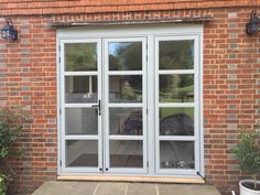 French Doors Patio Exterior Uk, Bank Exterior, Integral Blinds, French Doors To Deck, Garage Redo, French Doors Living Room, Kitchen Patio Doors, French Doors Patio Exterior, Patio Door Installation