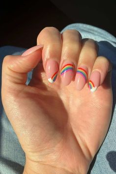 41 Fabulous Pride Nails & Pride Nail Designs to Celebrate Love Pride Nail Ideas, Lesbian Nails, Pride Month Nails, Pride Nail Art, Pride Nail, Nye Nails, Pride Nails, Rainbow And Clouds