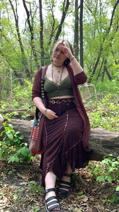 Witch Core Outfits Plus Size, Colourful Fairycore Outfit, Plus Cottagecore Outfits, Plus Size Witch Outfits, Summer Skirt Outfits Midsize, Plus Size Hippie Goth, Whimsigoth Clothes Plus Size, Indie Witch Aesthetic