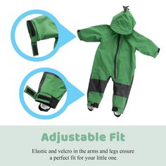 Rain or shine, let the fun continue with the Cuddle Club Kid's Novelty Hooded Rain Suit! This one-piece rainsuit is completely waterproof and breathable, providing your toddler with protection while playing in the rain, mud, or snow. A long asymmetrical zipper allows for quick and easy changing on the go. Our Rain/Snow Suit are a snap when it comes to cleaning and care, meaning you can spend more time with your kids instead of cleaning up after them. Available in Duck, Dino, and Bear novelty sty Playing In The Rain, Rain Suit, Kids Rain, Club Kids, Club Design, Snow Suit, Cute Photos, More Fun, Weather Resistant