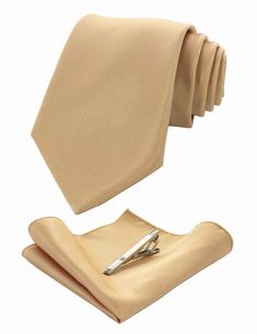 PRICES MAY VARY. Material: jacquard woven silk blend, texture is silky smooth soft. Size:3.15 inches (8cm) wide and 58 inches(147cm) long;Handkerchief 10 inches x 10 inches(25cm x 25cm), Tie Clip: 2.32inches(5.9cm) Package include:Necktie+Pocket Square+Tie Clip High Quality Assurance: 1200 careful stitches make your necktie heavy weighted and elastic. Easy to tie a beautiful knot. Refund: You can apply for a refund if you are not satisfied We are a professional tie manufacturer.We focus on ties Beige Standard Tie For Business, Elegant Solid Pocket Square For Business, Rectangular Pocket Square For Business Suits, Elegant Solid Color Pocket Square For Business, Beige Suit And Tie Accessories For Black Tie Event, Tie Bar Clip, Gold Sign, Tie Bar, Jacquard Weave