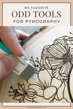 someone using a marker to draw flowers on fabric with the words my favorite odd tools for photography