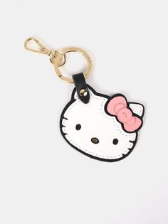 The Hello Kitty Face Keyring Pink Bow Hello Kitty Face, Pink Icing, Hello Kitty Bag, Find Your Match, Bag Charms, Cambridge Satchel, Pale Gold, Cambridge Satchel Company, Wallet Bag