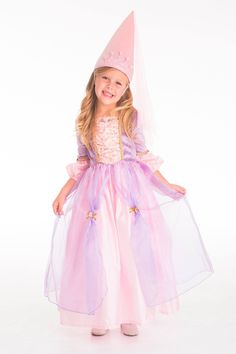 This Pink Princess Cone hat is perfect addition your little one's princess dress up. Ideal for princess parties, dressing up, or playing make-believe! One Size Fits Most Made with quality velvet fused direct to a soft sturdy inner foam core and a soft elastic that rests under the chin Rim lined with a heat seal crown and adorned with a matching jewel Long cascading organza scarf flows from the tip of hat Designed to coordinate with many styles of our dress ups ⚠️WARNING: CHOKING HAZARD 》 ⚠️WARNI Cone Hats, Kids Writing Activities, Hats For Girls, Cone Hat, Princess Wands, Princess Hat, Memory Match Game, Princess Sleeves, Princess Dress Up