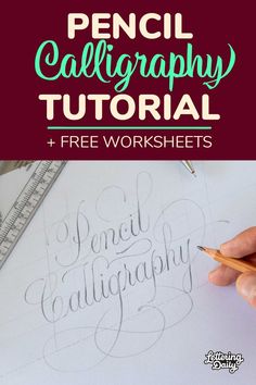 Pencil calligraphy tutorial for beginners How To Hand Letter Tutorials, Traceable Calligraphy Letters, How To Write Cursive Handwriting Step By Step, Learn How To Caligraphy, Printable Calligraphy Letters Free, Writting Idea Calligraphy, Calligraphy Printables Free, How To Lettering Step By Step, Pencil Calligraphy Alphabet