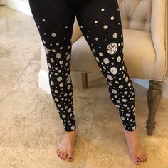 Buttery Soft Yoga Waist Custom Leggings Silver Stretch Full-length Bottoms, Silver Stretch Full Length Bottoms, Stretch Silver Leggings, Glamorous Fitted Black Leggings, Soft Yoga, Custom Leggings, Colorful Leggings, Black Silver, Pant Jumpsuit