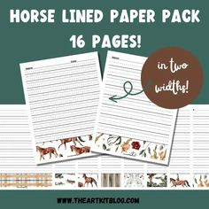 the horse lined paper pack is on display