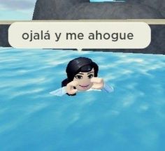 a cartoon character floating in the water next to a sign that says, odia y'me ahogue