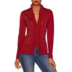 Material: cottonwith zipHandwash Cotton Cardigan With Zipper Closure For Fall, Cotton Tops With Zipper Closure For Fall, Red Zip Fly Outerwear For Fall, Red Jacket, Light Jacket, Red