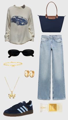 Outfit idea Navy Longchamp, Longchamp Outfit, Navy Blue Outfit, Aurora Fashion, Blue Outfit, Back To School Outfits