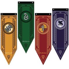 harry potter house flag banner set